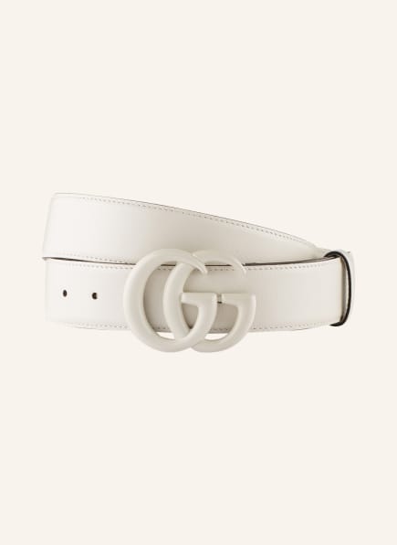 GUCCI Leather belt GG MARMONT, Color: 9022 MYSTIC WHITE/M.WHITE (Image 1)