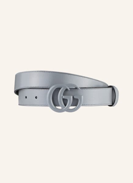 GUCCI Leather belt GG MARMONT, Color: LIGHT GRAY (Image 1)