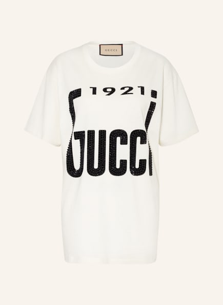 GUCCI Oversized-Shirt mit Schmucksteinbesatz , Farbe: ECRU (Bild 1)