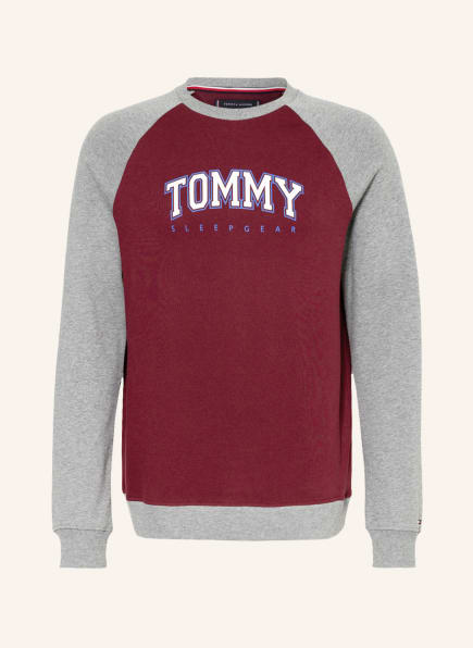 TOMMY HILFIGER Lounge-Sweatshirt, Farbe: DUNKELROT/ GRAU (Bild 1)