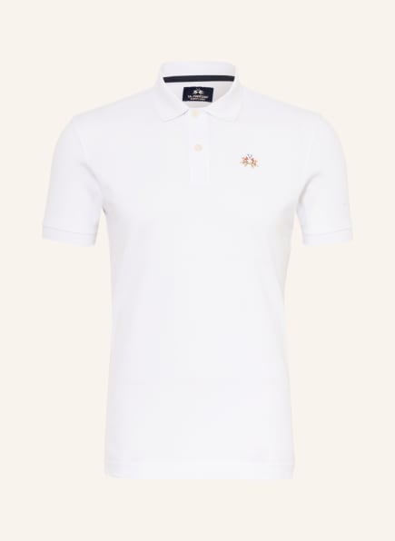 LA MARTINA Piqué polo shirt slim fit, Color: WHITE (Image 1)