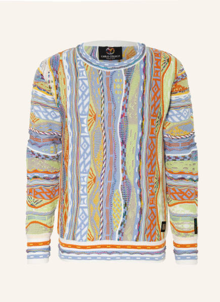 CARLO COLUCCI Pullover, Farbe: HELLBLAU/ ORANGE/ HELLGRÜN (Bild 1)