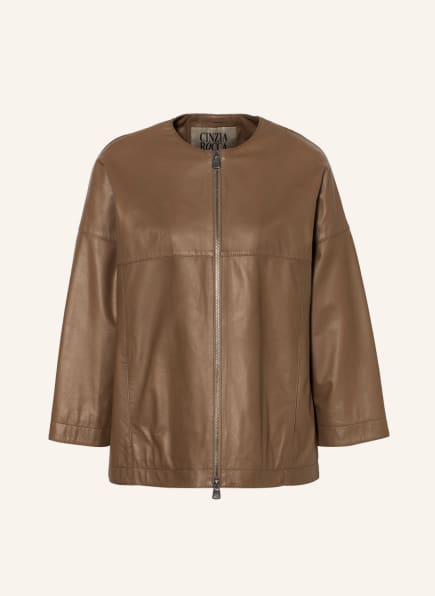 CINZIA ROCCA Lederjacke mit 3/4-Arm, Farbe: BRAUN (Bild 1)