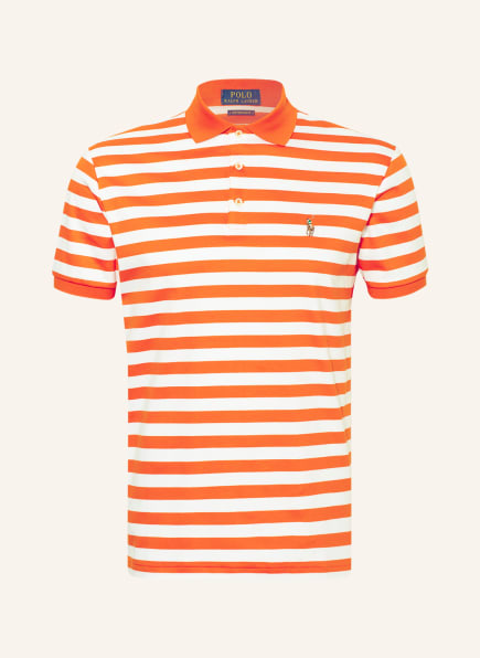 POLO RALPH LAUREN Koszulka polo z dżerseju custom slim fit, Kolor: BIAŁY/ POMARAŃCZOWY (Obrazek 1)