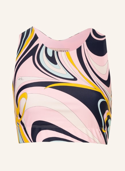 EMILIO PUCCI Bustier-Bikini-Top, Farbe: HELLROSA/ DUNKELBLAU/ MINT (Bild 1)