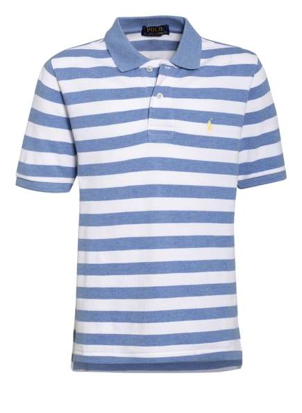 POLO RALPH LAUREN Piqué-Poloshirt, Farbe: WEISS/ HELLBLAU (Bild 1)