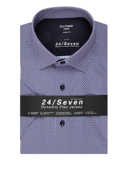 Breuninger Herren Kleidung Hemden Business Hemden Kurzarm-Hemd Luxor 24/Seven Modern Fit weiss 