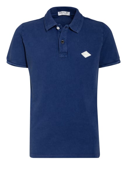 REPLAY Piqué-Poloshirt, Farbe: BLAU (Bild 1)