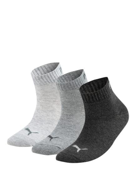 PUMA 3er-Pack Socken QUARTERS, Farbe: 800 GREY MELANGE (Bild 1)