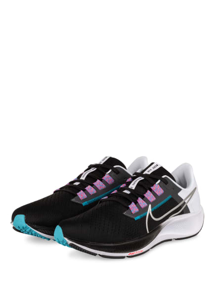 Nike Laufschuhe AIR ZOOM PEGASUS 38, Farbe: WEISS/ SCHWARZ/ SILBER (Bild 1)
