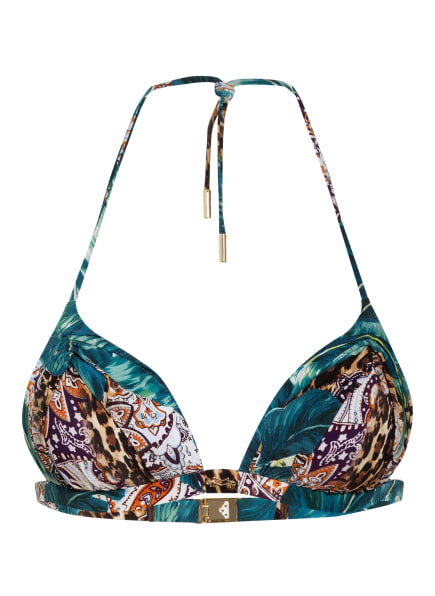 MARYAN MEHLHORN Neckholder-Bikini-Top EXOTICA , Farbe: GRÜN/ LILA/ BRAUN (Bild 1)