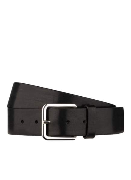 TIGER OF SWEDEN Leather belt BARRENT, Color: BLACK (Image 1)