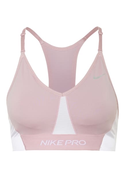 Nike Sport-BH PRO DRI-FIT INDY, Farbe: ROSÉ/ WEISS (Bild 1)