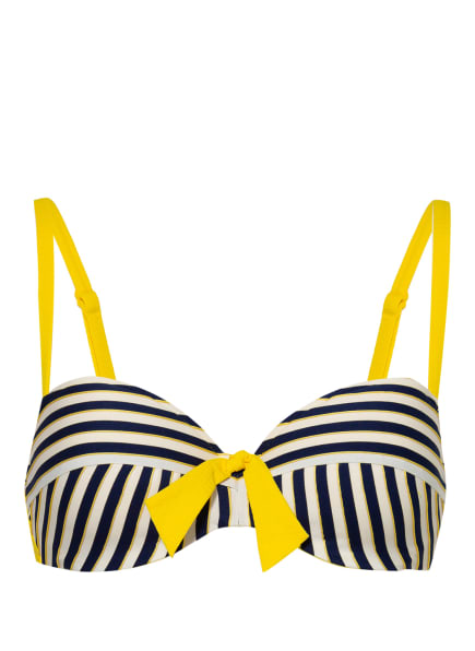 MARIE JO Bügel-Bikini-Top MANUELA, Farbe: WEISS/ DUNKELBLAU/ GELB (Bild 1)