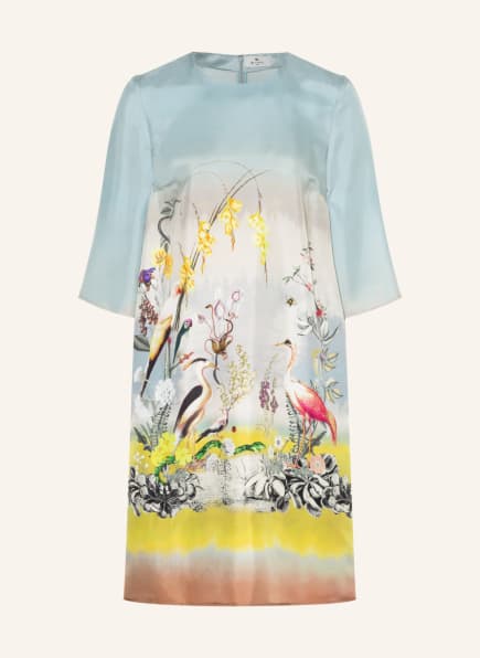 ETRO Seidenkleid mit 3/4-Arm, Farbe: HELLBLAU/ DUNKELGELB (Bild 1)