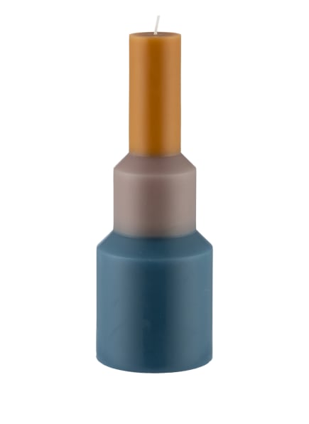HAY Kerze PILLAR M, Farbe: DUNKELGELB/ TAUPE/ BLAUGRAU (Bild 1)