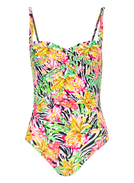 Hot Stuff Badeanzug ZEBRA FLOWER , Farbe: WEISS/ PINK/ GELB (Bild 1)