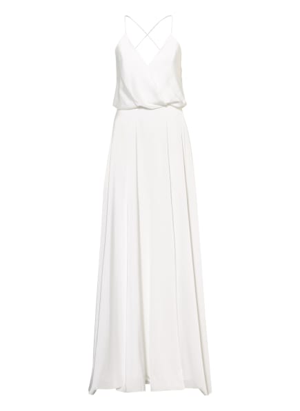 unique Evening dress with stole, Color: WHITE (Image 1)