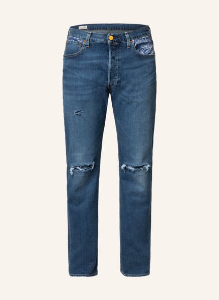 Levi's® Destroyed Jeans 501 Regular Fit, Farbe: 08 Med Indigo - Worn In (Bild 1)