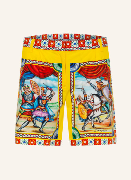 Damen Bekleidung Kurze Hosen Knielange Shorts und lange Shorts Dolce & Gabbana Synthetik Bermudashorts Aus Stretch-viskosecady in Gelb 