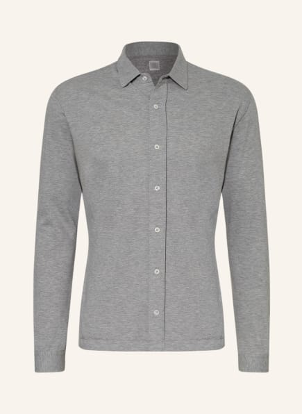 eleventy Piqué-Hemd Slim Fit, Farbe: HELLGRAU (Bild 1)