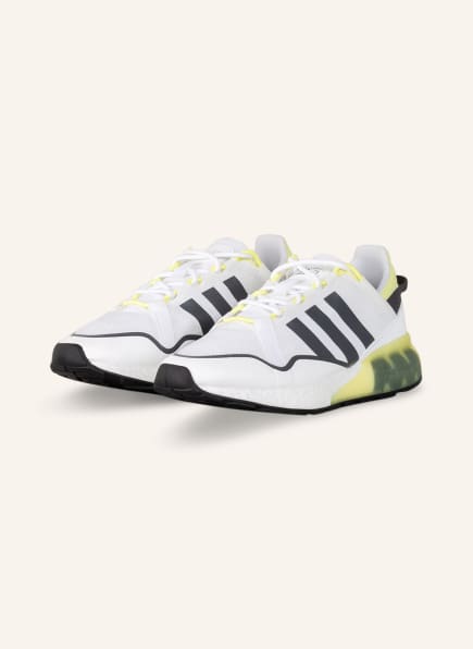 adidas Originals Sneaker ZX 2K BOOST PURE, Farbe: WEISS/ DUNKELGRAU/ HELLGELB (Bild 1)