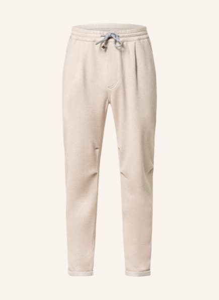 BRUNELLO CUCINELLI Cashmere-Hose im Jogging-Stil Extra Slim Fit , Farbe: BEIGE (Bild 1)