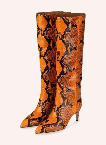 Damen Schuhe Stiefel Mittelhohe Stiefel Paris Texas 85mm Hohe Stiefel Aus Wildleder in Orange 