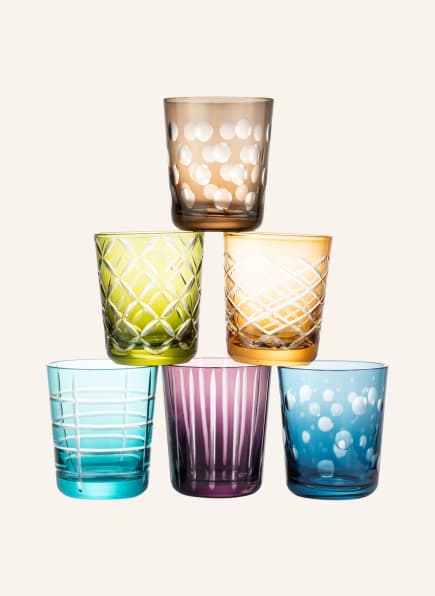 pols potten Set of 6 drinking glasses , Color: PURPLE/ BLUE/ BROWN (Image 1)