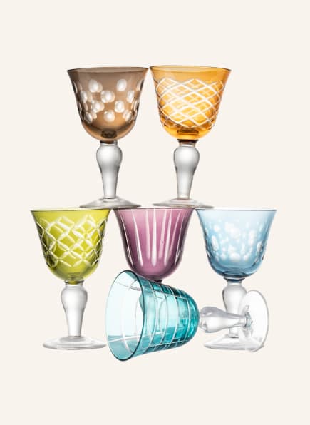 pols potten Set of 6 wine glasses , Color: PURPLE/ BLUE/ BROWN (Image 1)