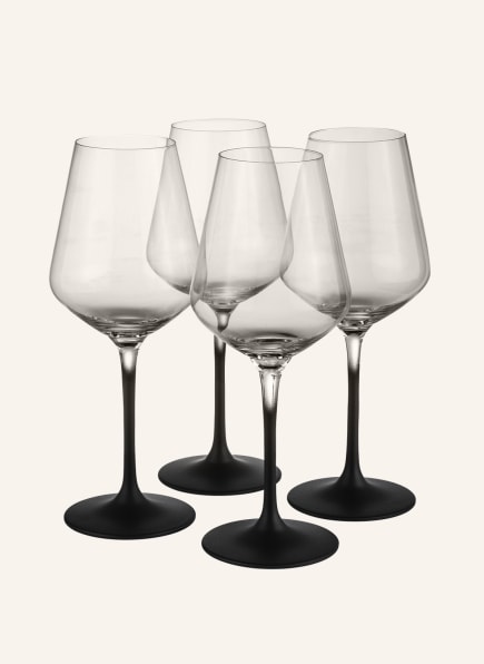 Villeroy & Boch Set of 4 wine glasses MANUFACTURE ROCK, Color: BLACK/ WHITE (Image 1)