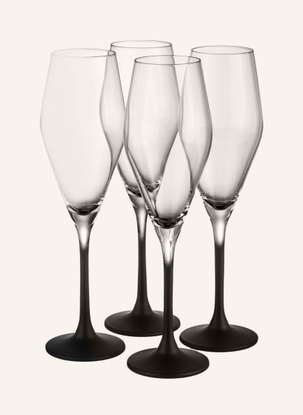 Villeroy & Boch Set of 4 champagne glasses MANUFACTURE ROCK, Color: BLACK/ WHITE (Image 1)