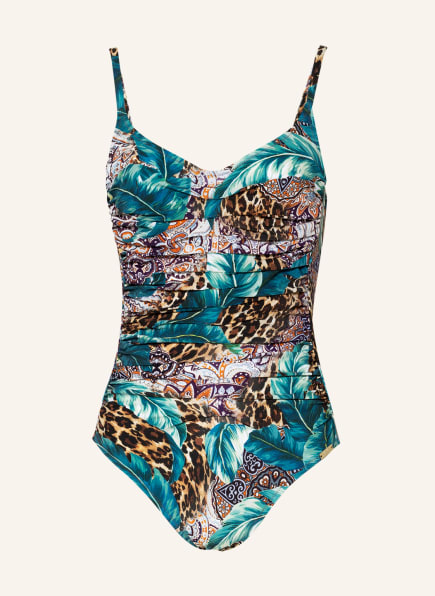 MARYAN MEHLHORN Underwire swimsuit EXOTICA in teal/ ecru/ brown - Buy ...
