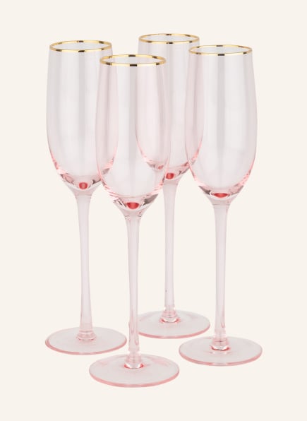 ladelle 4er-Set Champagnergläser , Farbe: HELLROSA/ GOLD (Bild 1)