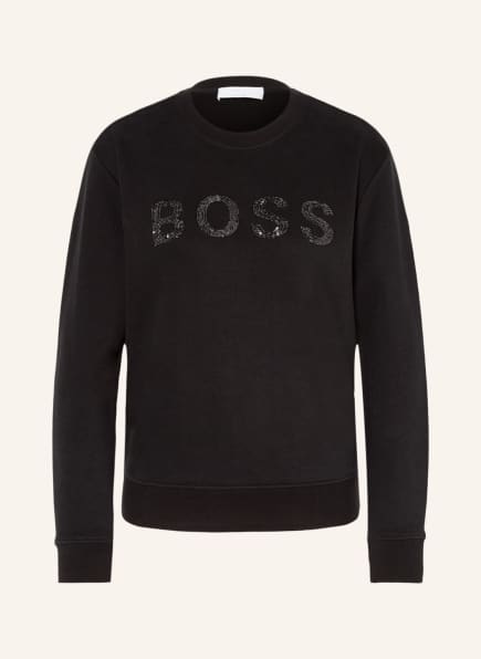 BOSS Sweatshirt ELABOSS mit Paillettenbesatz, Farbe: SCHWARZ (Bild 1)
