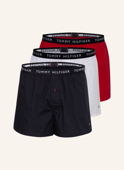 TOMMY HILFIGER 3er-Pack Boxershorts, Farbe: WEISS/ ROT/ DUNKELBLAU (Bild 1)