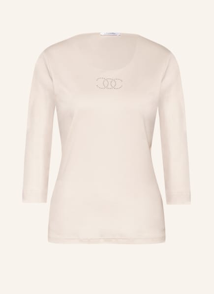 efixelle T-Shirt mit 3/4-Arm und Schmucksteinbesatz , Farbe: CREME (Bild 1)