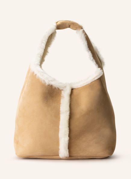 GAVAZZENI Hobo-Bag DIANA SMALL mit Kunstfell-Besatz, Farbe: BEIGE (Bild 1)
