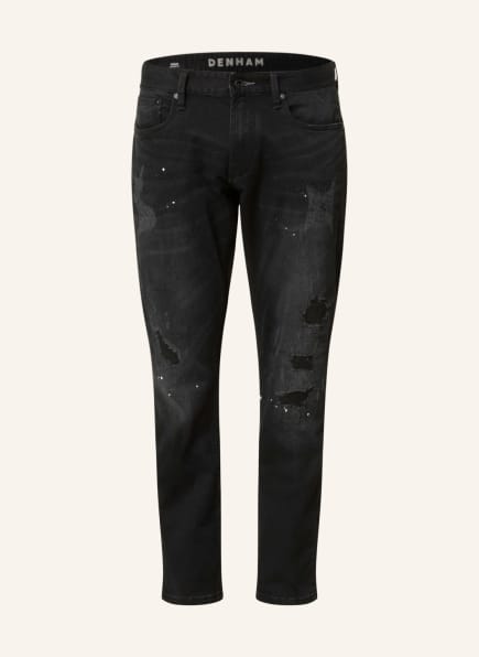 DENHAM Destroyed Jeans RIDGE Straight Fit, Farbe: SCHWARZ (Bild 1)