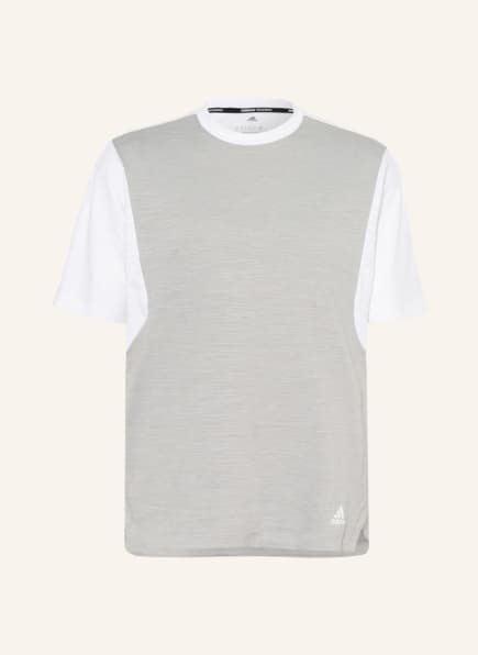 adidas T-Shirt WELLBEING, Farbe: GRAU/ WEISS (Bild 1)