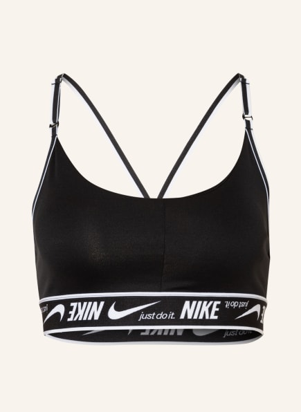 Nike Sports bra DRI-FIT INDY with mesh insert, Color: BLACK/ WHITE (Image 1)