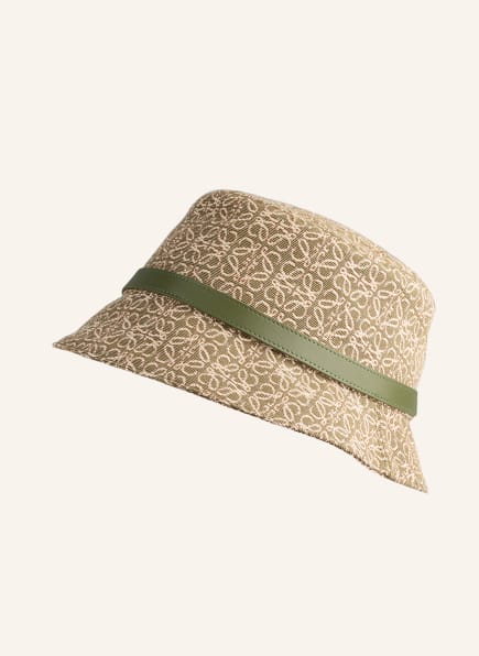 LOEWE Bucket hat in olive/ cream 