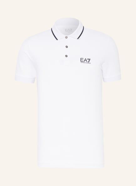 EA7 EMPORIO ARMANI Piqué polo shirt, Color: WHITE (Image 1)