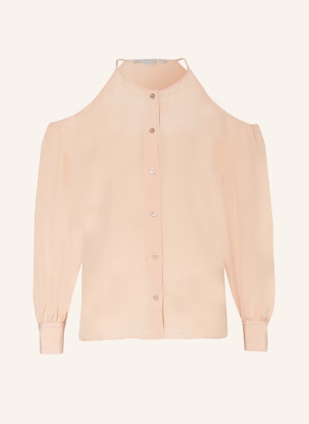 STELLA McCARTNEY Cold-shoulder blouse made of silk, Color: LIGHT ORANGE (Image 1)