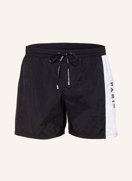 BALMAIN Swim shorts , Color: BLACK/ WHITE (Image 1)