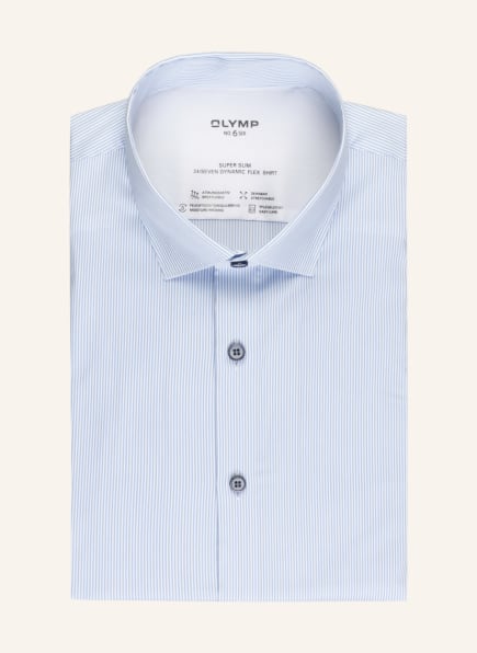 OLYMP Jerseyhemd No. Six 24/Seven super slim, Farbe: WEISS/ HELLBLAU (Bild 1)