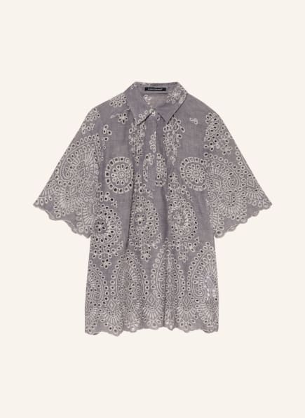 LUISA CERANO Blouse-style shirt with lace, Color: GRAY (Image 1)