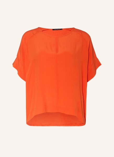 LUISA CERANO T-shirt in mixed materials with silk, Color: ORANGE (Image 1)
