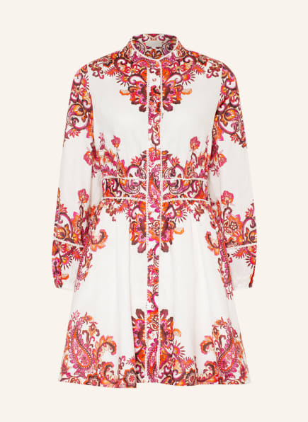 MRS & HUGS Shirt dress in linen, Color: WHITE/ PINK/ RED (Image 1)