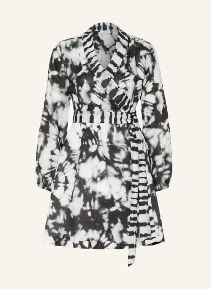 MRS & HUGS Wrap dress made of linen, Color: WHITE/ BLACK (Image 1)